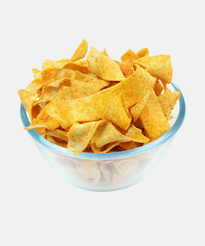 A bowl of golden, crunchy PUFZ jowar puffs